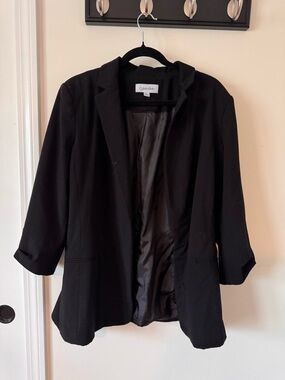 Calvin Klein Black Women's Open-Front Blazer